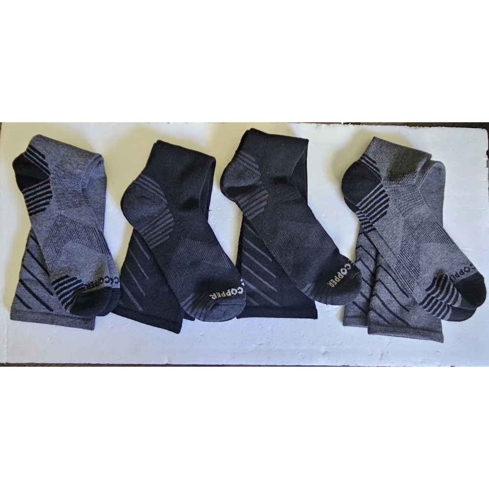 🩷Tommie Copper Womens 4 Pack OTC Compression Socks - Basic 10-12.5 Black/gray🩵